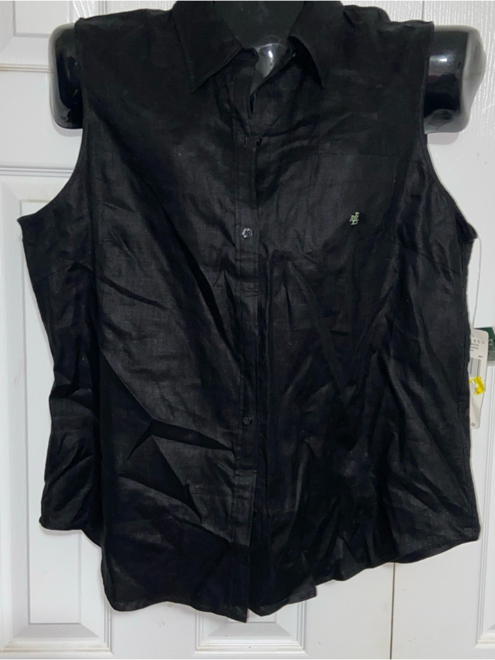 Ralph Lauren Black Sleeveless Button-Down Shirt